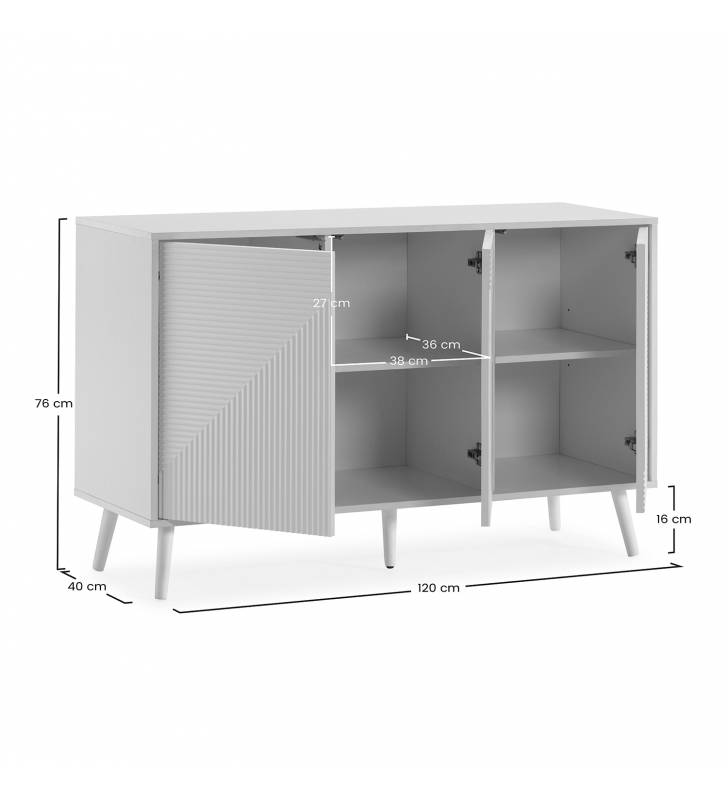 Aparador Blanco Louise Dimensiones Top Mueble