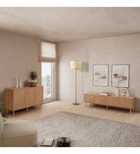 Conjunto Aparador y Mueble TV Roble 160 cm Louise Ambiente Top Mueble