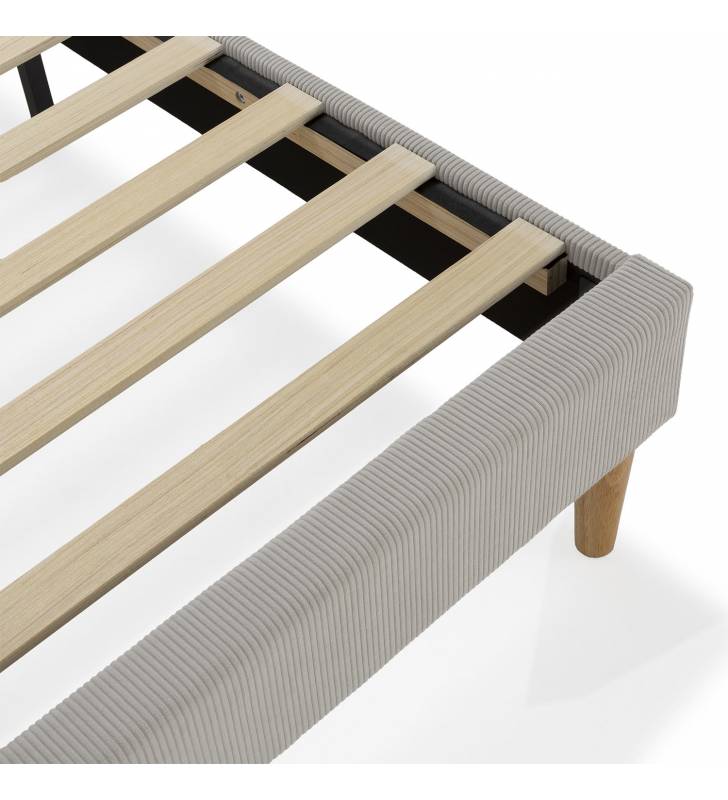 Base Tapizada Gris Olbia Detalle Top Mueble