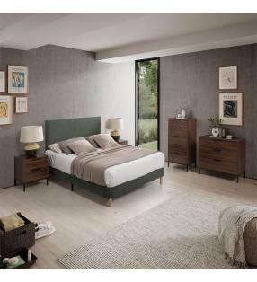 Cabecero Tapizado Verde Olbia Ambiente Top Mueble
