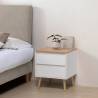 Mesita de Noche Blanca 2 Cajones  Phoebe Ambiente Top Mueble