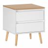 Mesita de Noche Blanca 2 Cajones  Phoebe Top Mueble