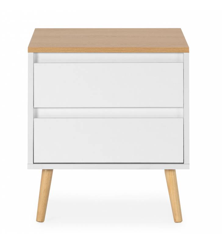 Mesita de Noche Blanca 2 Cajones  Phoebe Top Mueble 1