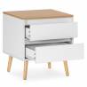 Mesita de Noche Blanca 2 Cajones  Phoebe Top Mueble 2