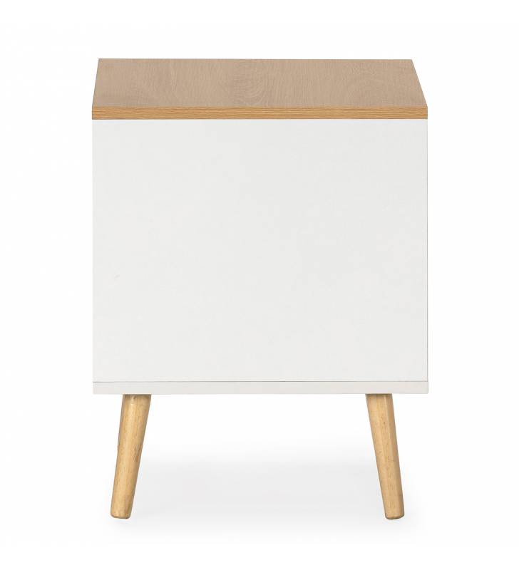 Mesita de Noche Blanca 2 Cajones  Phoebe Top Mueble 3