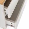 Mesita de Noche Blanca 2 Cajones  Phoebe Detalle Top Mueble