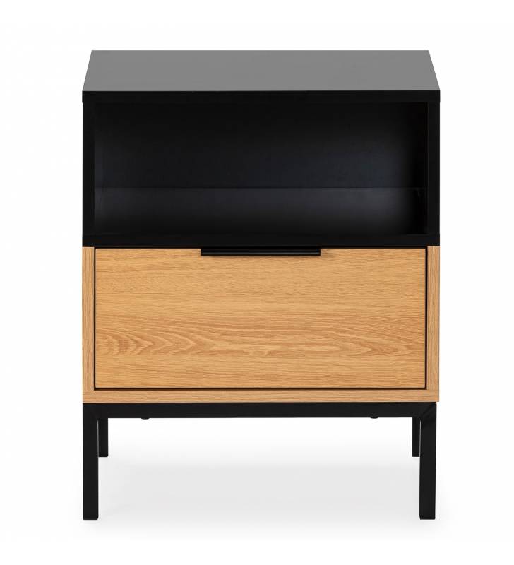 Mesita de Noche Roble Negra 45 cm Candy Top Mueble 2
