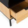 Mesita de Noche Roble Negra 45 cm Candy Detalle Top Mueble