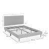 Conjunto Cabecero y Base Tapizada  160x200 Gris Olbia Dimensiones Top Mueble