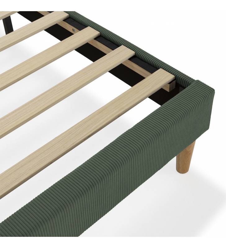 Base Tapizada Verde Olbia Detalle Top Mueble