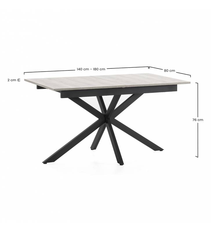 Mesa de Salón Extensible Ottawa Dimensiones Top Mueble