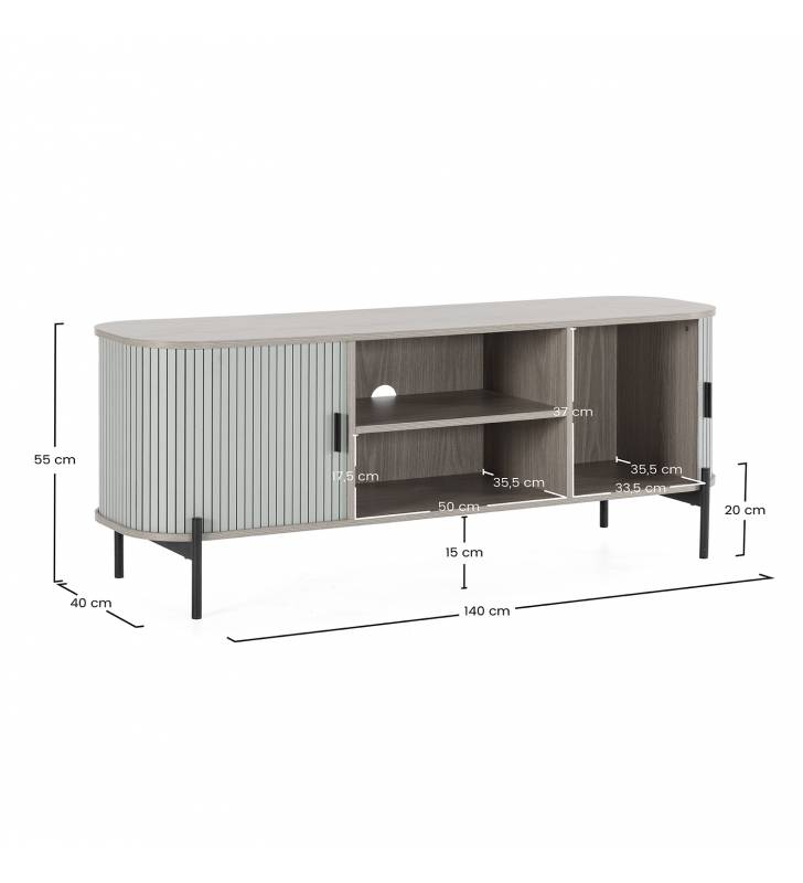 Mueble tv puertas correderas Carolina medidas
