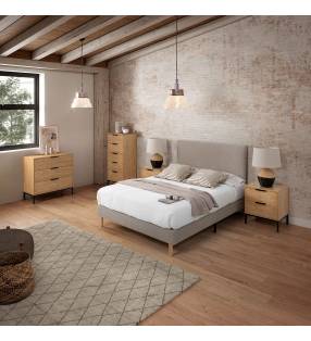 Base Tapizada Gris Olbia Ambiente Top Mueble