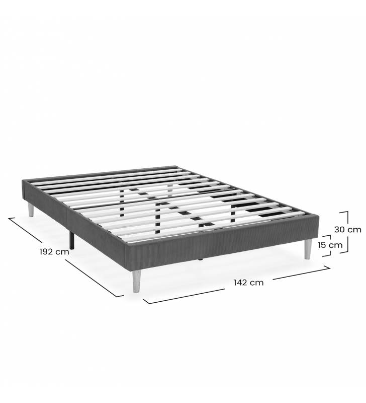 Base Tapizada 140x190 Teja Dimensiones Olbia Top Mueble