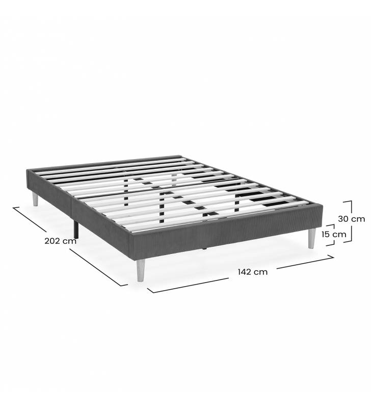 Base Tapizada 140x200 Teja Dimensiones Olbia Top Mueble