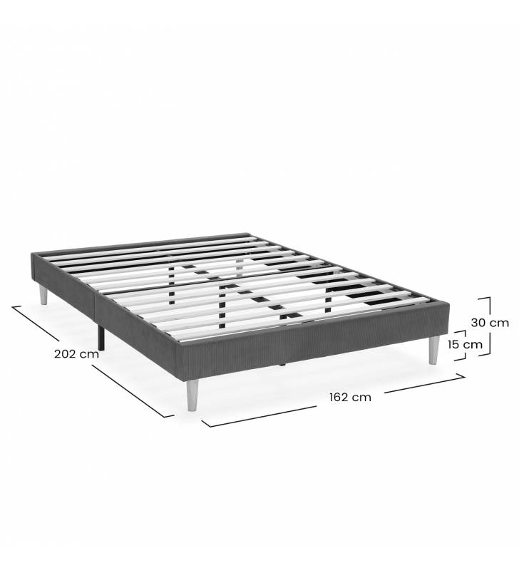 Base Tapizada 160x200 Teja Dimensiones Olbia Top Mueble