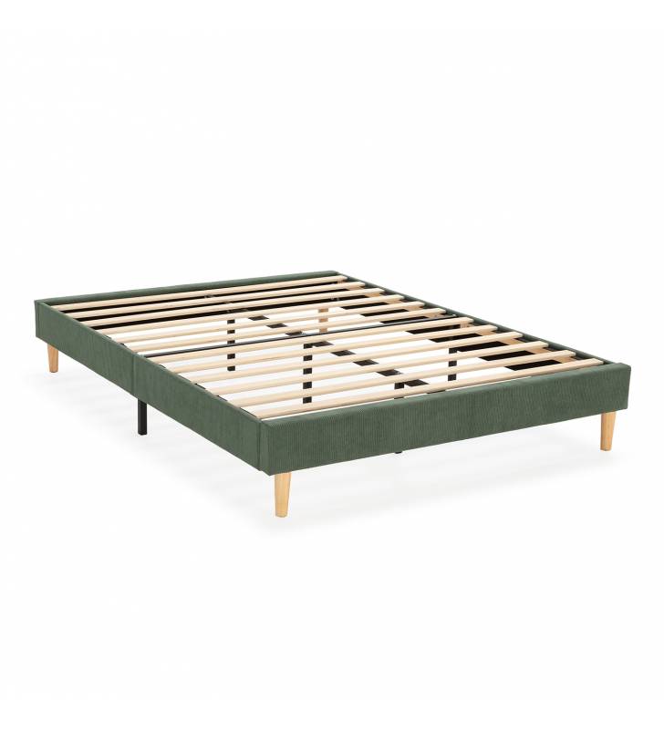 Base Tapizada 140-160 Verde Olbia Top Mueble