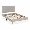 Conjunto Cabecero y Base Tapizada  Gris Olbia Top Mueble