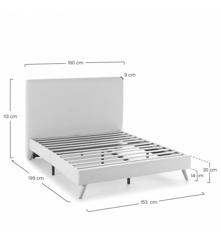 Cama Tapizada Nevado 150x190 TopMueble
