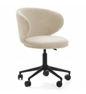 Silla Escritorio Beige con Ruedas Elora Top Mueble