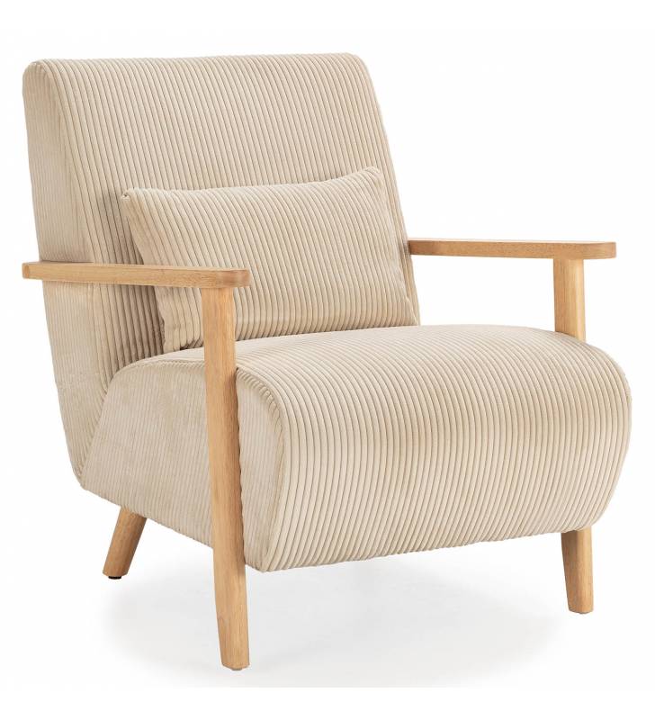 Sillón Individual Cómodo Beige Velora Top Mueble