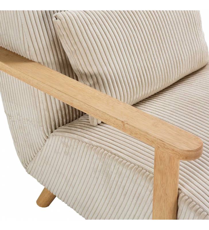 Sillón Individual Cómodo Beige Velora Detalle Top Mueble
