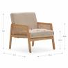 Sillón Individual Ratán Beige Livara Dimensiones Top Mueble