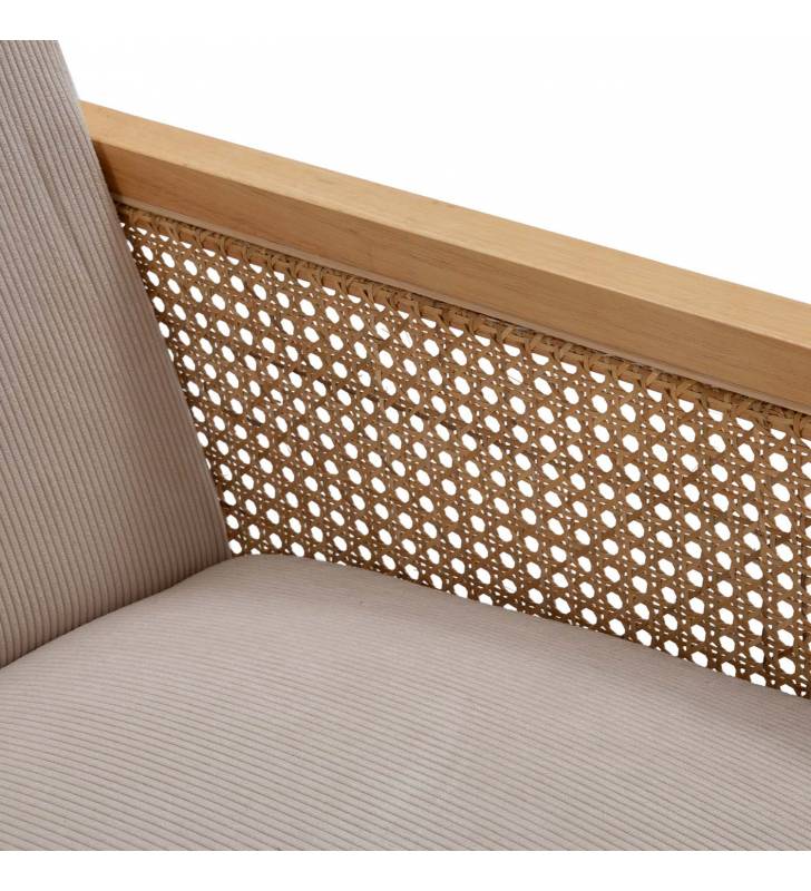 Sillón Individual Ratán Beige Livara Detalle Top Mueble 2
