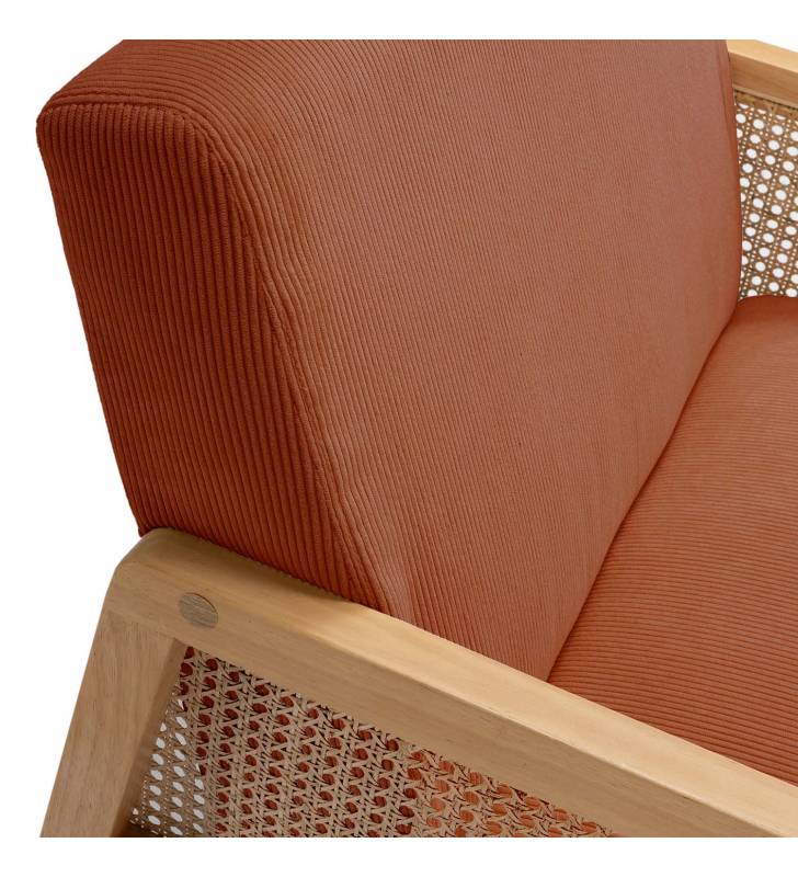 Sillón Individual Ratán Teja Livara Detalle Top Mueble