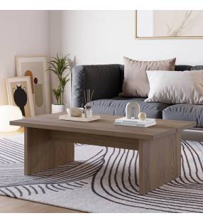 Mesa de Centro Rectangular Roble Liso Orena Ambiente Top Mueble