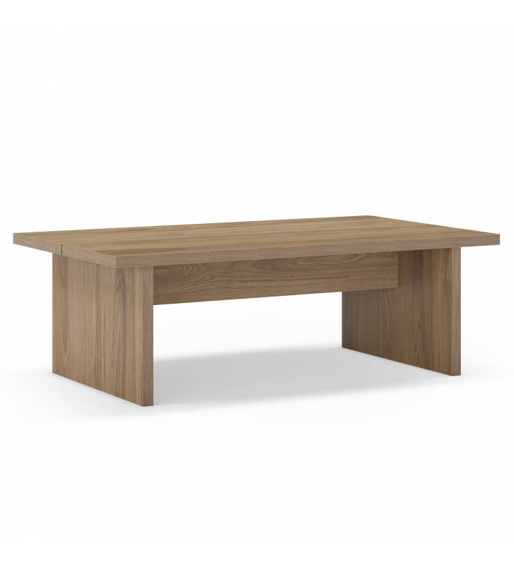 Mesa de Centro Rectangular Roble Liso Orena Top Mueble