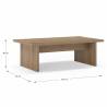 Mesa de Centro Rectangular Roble Liso Orena Dimensiones Top Mueble