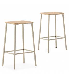 Taburetes Nola Pack de 2 Beige TopMueble 4