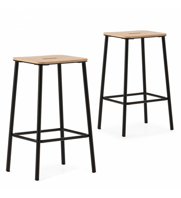 Taburetes Nola Pack de 2 Negro TopMueble 4