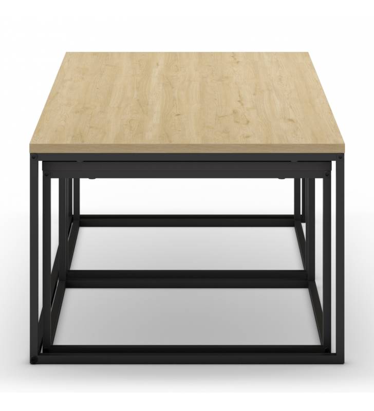 Set 3 Mesas de Centro Roble Azira Top Mueble 3