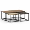 Set 3 Mesas de Centro Nogal Azira Top Mueble
