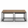 Set 3 Mesas de Centro Nogal Azira Top Mueble 2