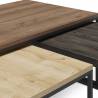Set 3 Mesas de Centro Nogal Azira Detalle Top Mueble