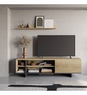 Mueble TV 160 cm Roble Negro River Ambiente Top Mueble