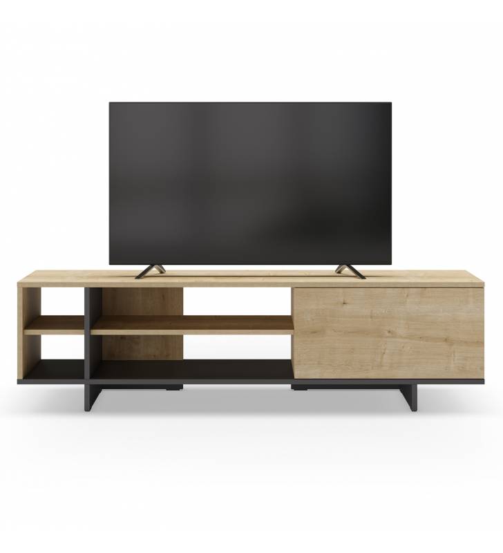 Mueble TV 160 cm Roble Negro River Top Mueble 3