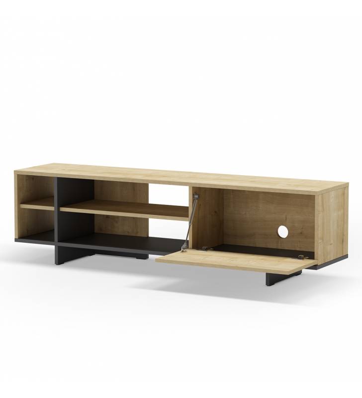 Mueble TV 160 cm Roble Negro River Top Mueble 4