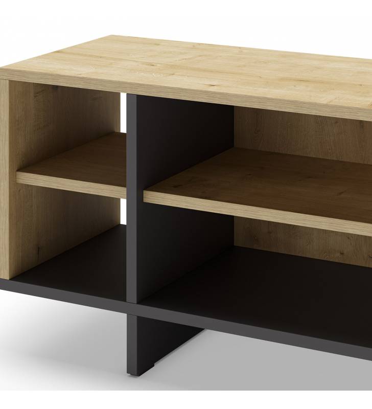 Mueble TV 160 cm Roble Negro River Detalle Top Mueble