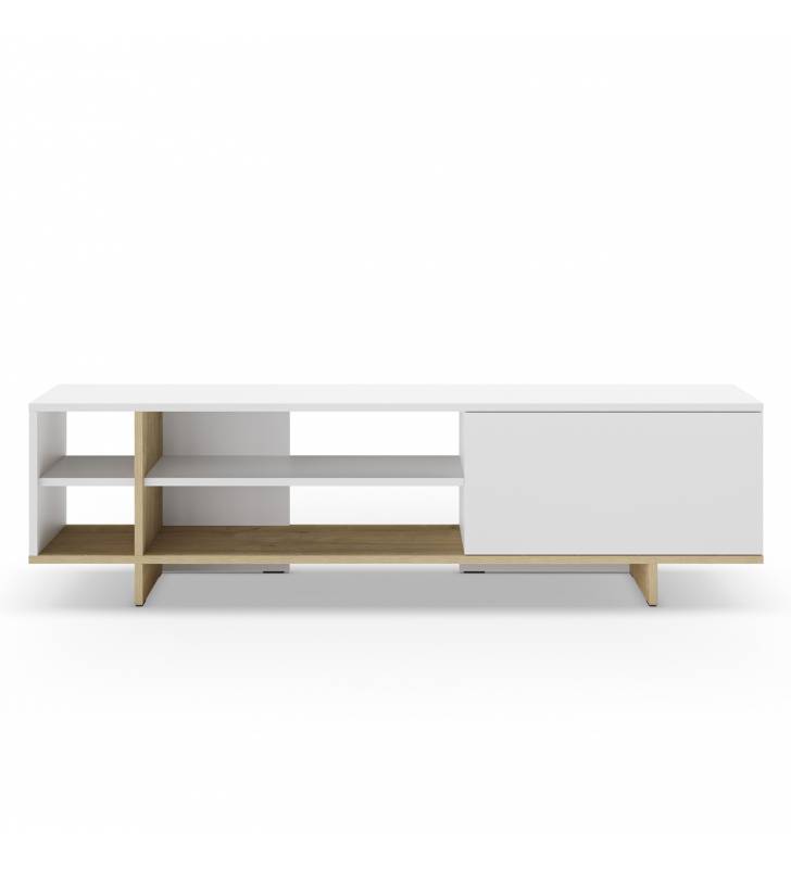 Mueble TV 160 cm Blanco Roble River Top Mueble 2