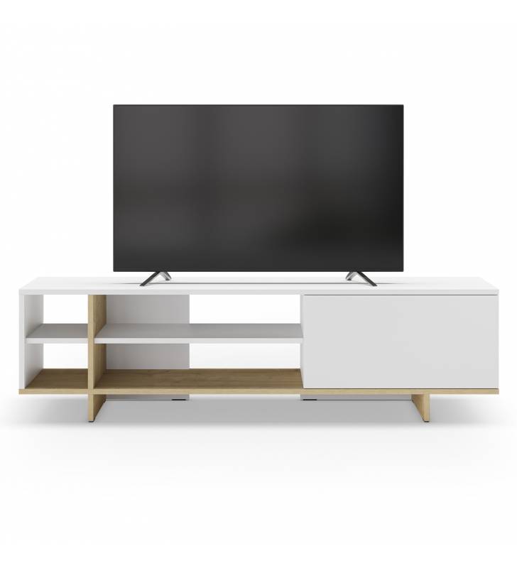 Mueble TV 160 cm Blanco Roble River Top Mueble 3