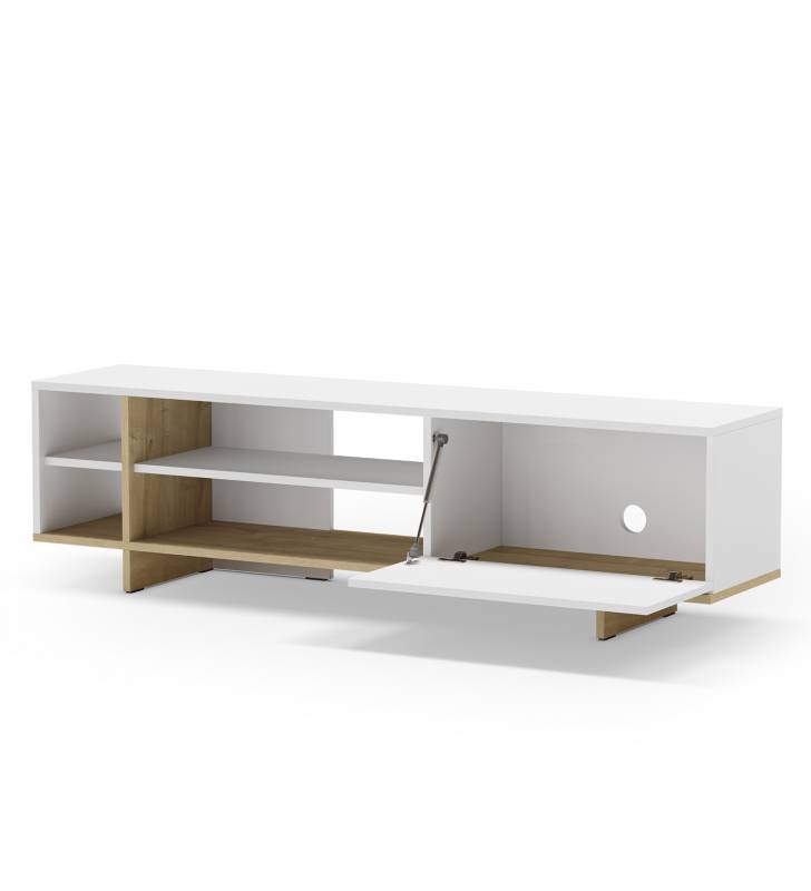 Mueble TV 160 cm Blanco Roble River Top Mueble 4