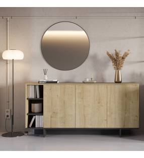 Aparador Salón 170 cm Roble Negro River Ambiente Top Mueble