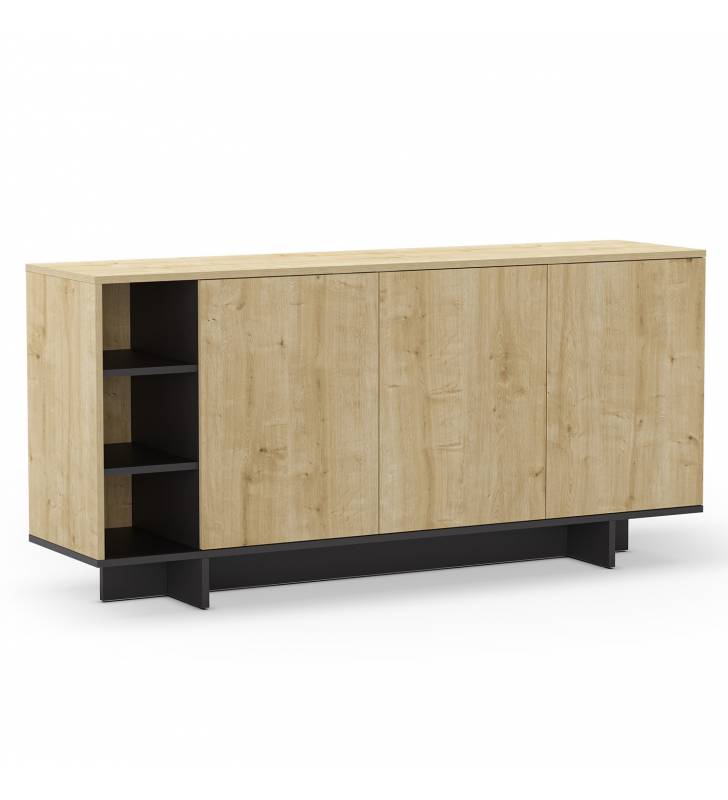 Aparador Salón 170 cm Roble Negro River Top Mueble