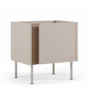 Mesita de noche color crema Kirena Top Mueble