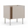 Mesita de noche color crema Kirena Top Mueble