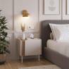 Mesita de noche crema Kirena Top Mueble